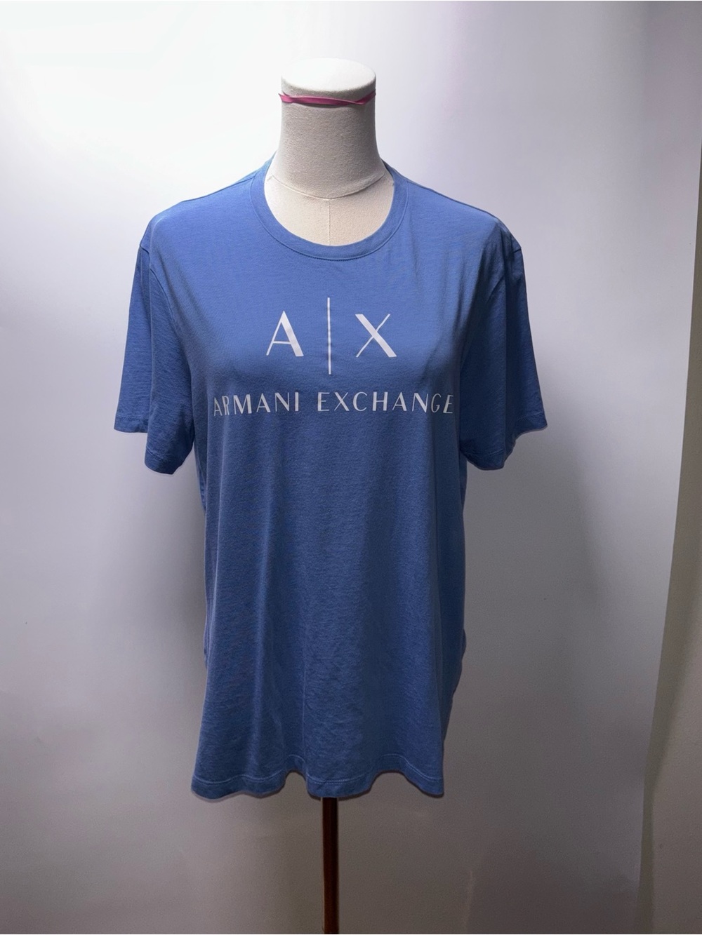 Armani Exchange Blue A|X Logo Short Sleeve Tee Size Large
